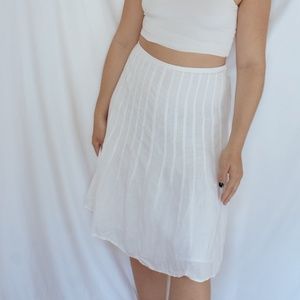 Loft Linen White Midi Skirt